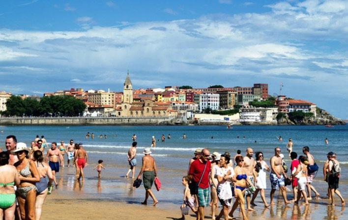Atico Marques Vistas Al Mar - Garaje Opcional Apartment Gijón Exterior foto