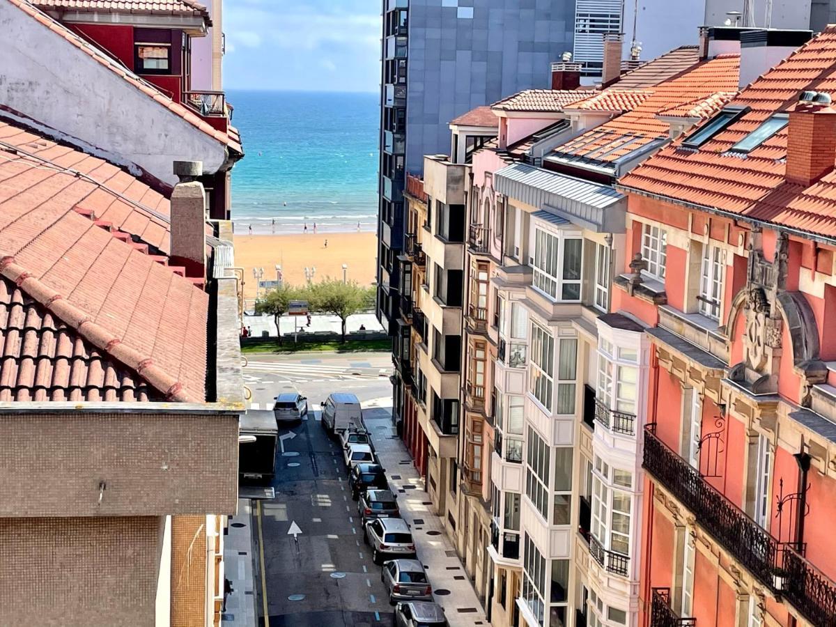Atico Marques Vistas Al Mar - Garaje Opcional Apartment Gijón Exterior foto